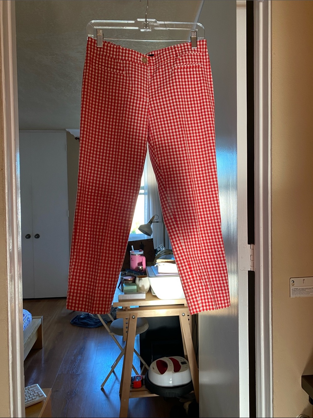 Ann Taylor Red Gingham women’s Chinos